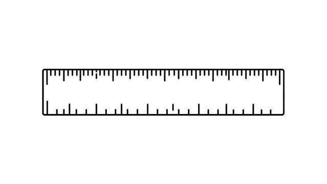 Black and white ruler on white background.