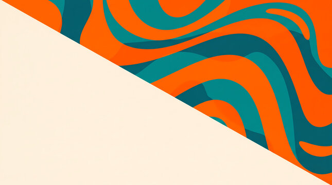Abstract wavy liquid background with diagonal copy space