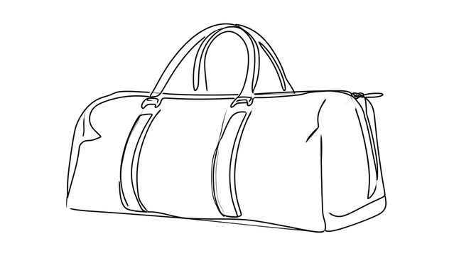 Elegant duffel bag illustration white background.