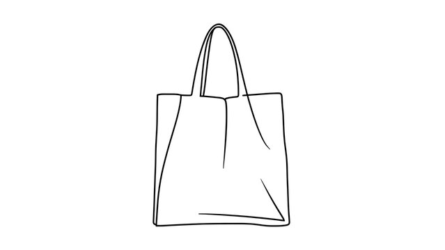 Minimalist tote bag illustration white background.