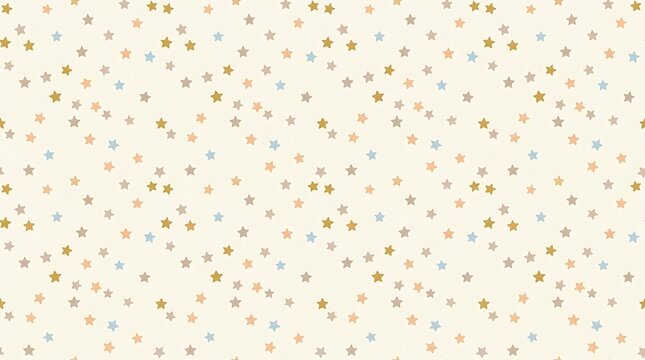 Seamless pattern with small colorful stars on light background