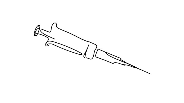 Medical syringe illustration on white background.