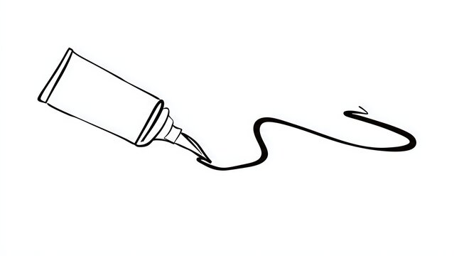 Toothpaste tube with paste on white background.
