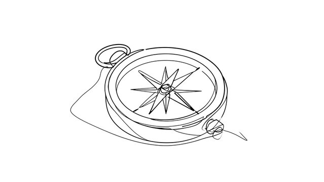 Vintage compass illustration on white background.