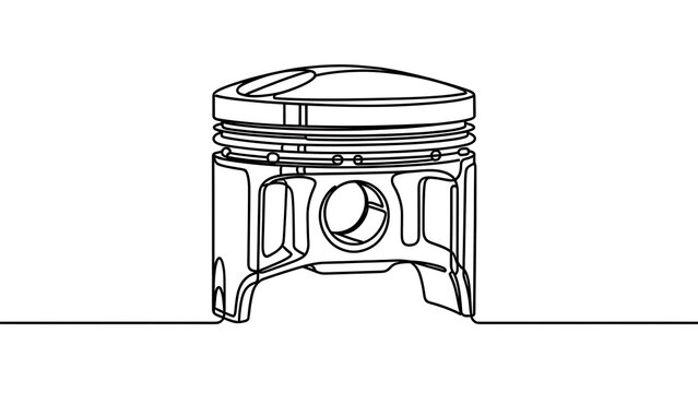 Piston engine component white background.