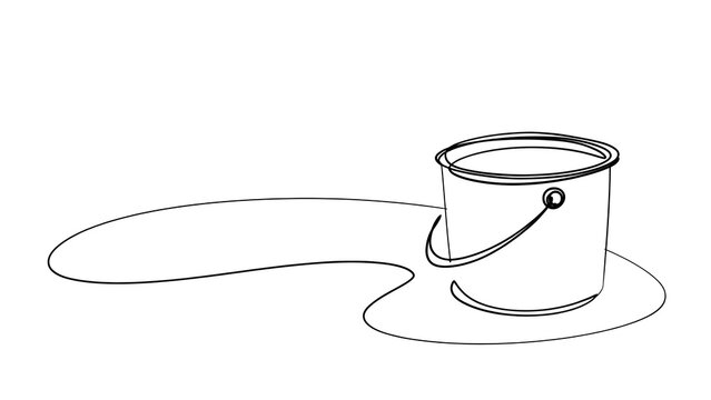 Simple paint bucket illustration on white background.