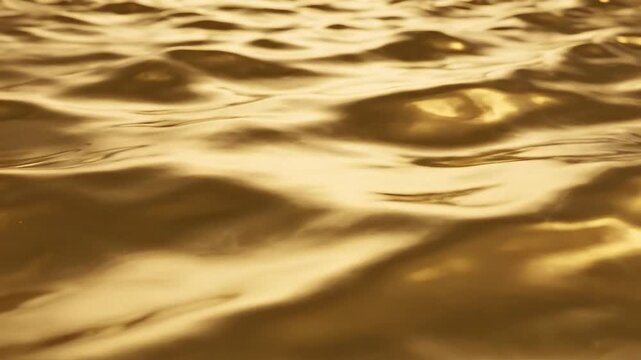 Abstract golden liquid wave motion background featuring a seamless 4K high resolution luxury fluid texture for professional creative visual projects