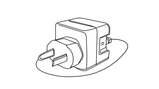 Electrical plug and socket illustration white background.