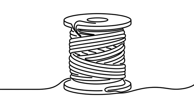 Spool of thread illustration on white background.