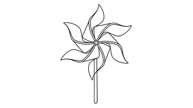 Pinwheel illustration on white background.