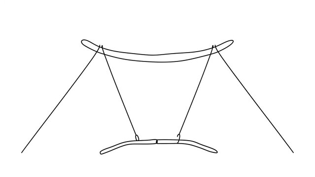 Minimalist tent diagram on white background.