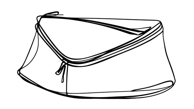 Elegant clutch purse illustration white background.