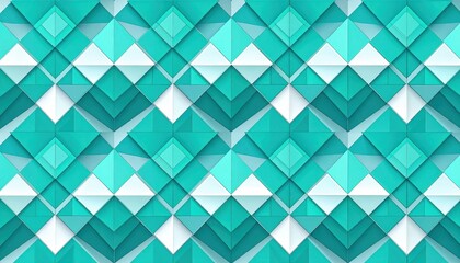 Obraz premium Geometric Turquoise Diamond Pattern Background Design.