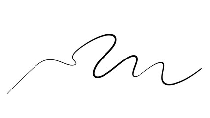 Fototapeta premium Elegant cursive letter m on white background.