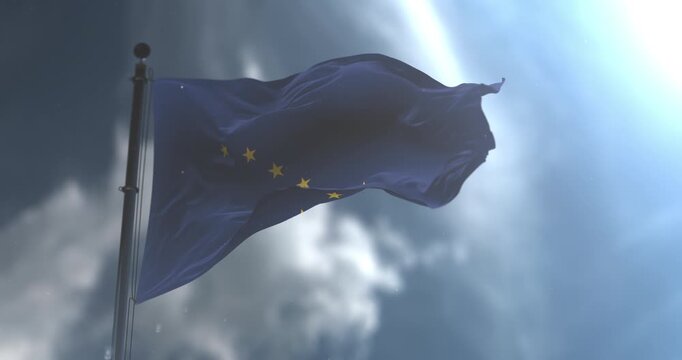 Flag of american state of Alaska waving. Loop. Slow Motion