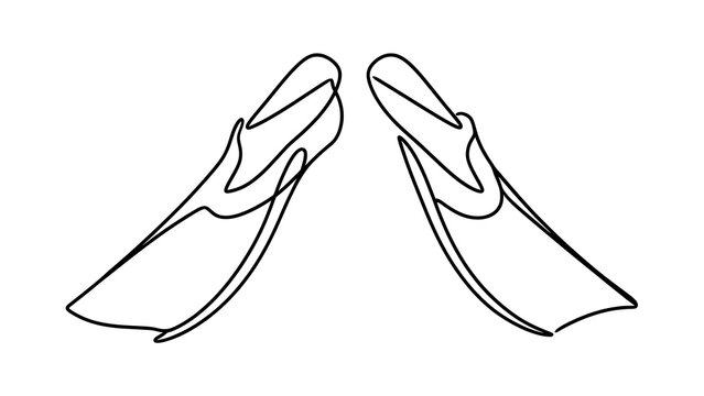 Pair of flippers isolated on white background.