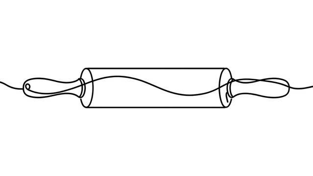 Rolling pin illustration on white background.