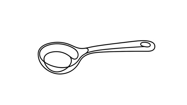 Simple metal spoon illustration on white background.