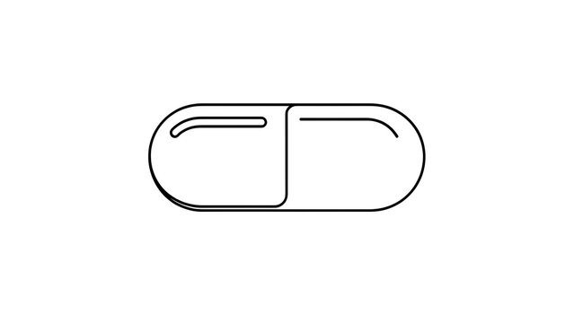 Medicine pill capsule icon white background.