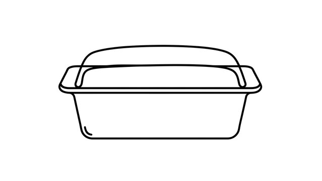 Empty glass baking dish on white background.