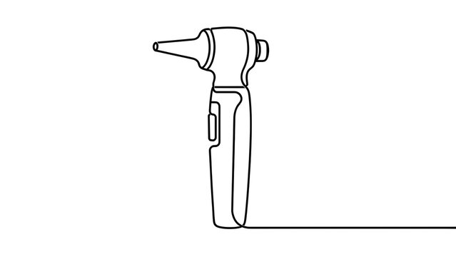 Otoscope medical device illustration white background.