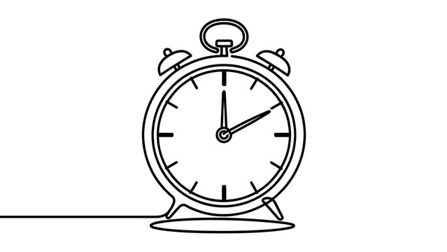 Vintage alarm clock illustration on white background.