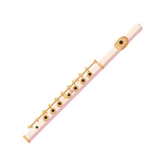 Flute, 2D flat vector illustration in icon style, isolated on a white background © Alex