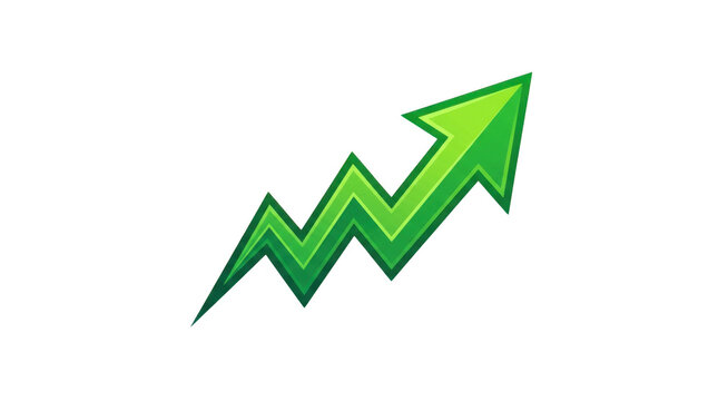 Green upward growth arrow chart icon