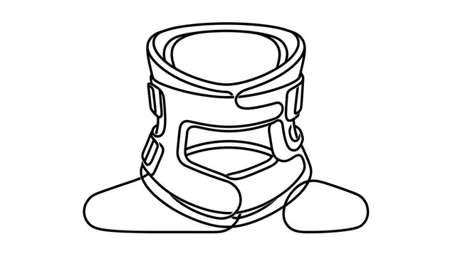Medical neck brace illustration white background.