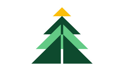 Obraz premium Geometric Christmas Tree Vector Illustration on White Background