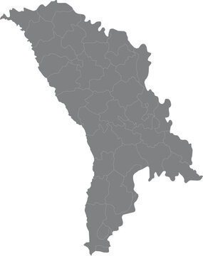 Simple grey silhouette map of moldova isolated on white background