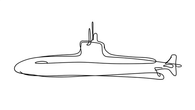 Submarine and jet illustration on white background.