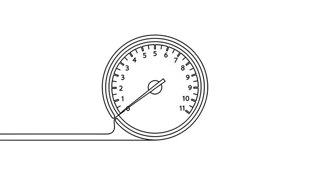 Analog speedometer gauge on white background.
