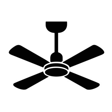 icon silhouette ceiling fan vector illustration