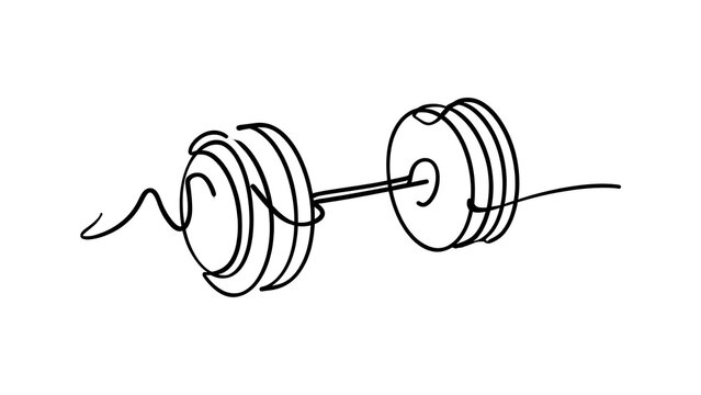Barbell with weights on white background.