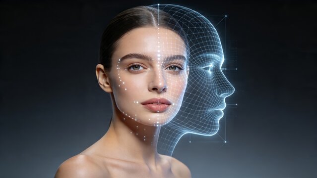 AI facial recognition digital face mapping beauty technology