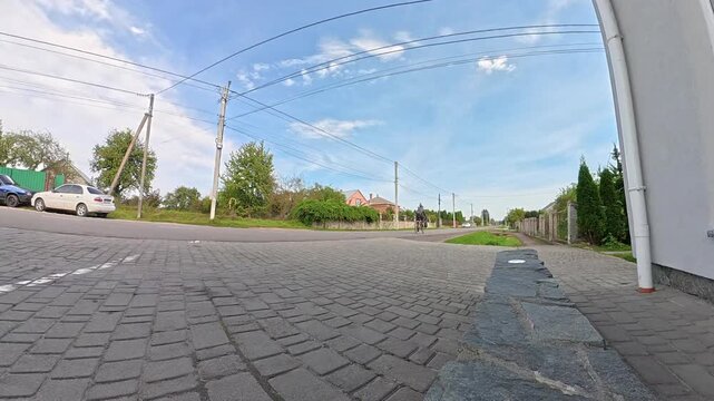 Gravel bicycle ride on the road in the summer season