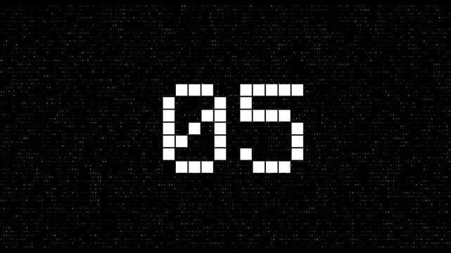 Minimal Digital Countdown Timer 00 to 10 on Black Background