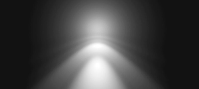 Circular light source projecting soft concentric rings and rays on textured floor in dark environment for mysterious atmospheric stage lighting effect and cinematic background composition for ads