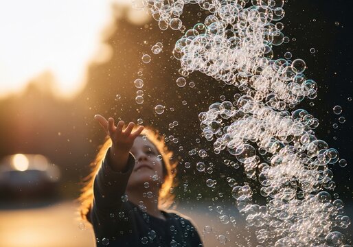 Golden hour chase of shimmering dreams.