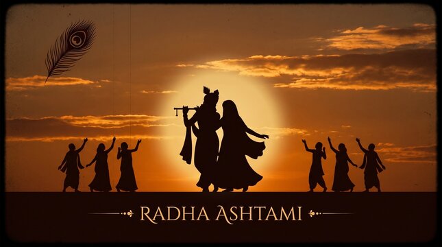 Radha Ashtami Celebration Silhouette Sunset