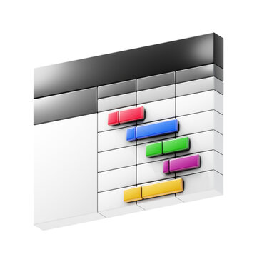 3d icon gantt chart