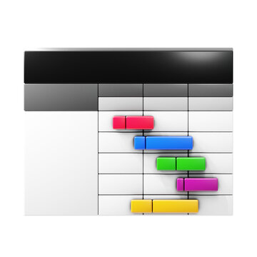3d icon gantt chart