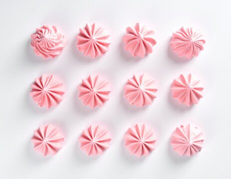 ピンクのストロベリーホイップクリーム　スイーツ素材