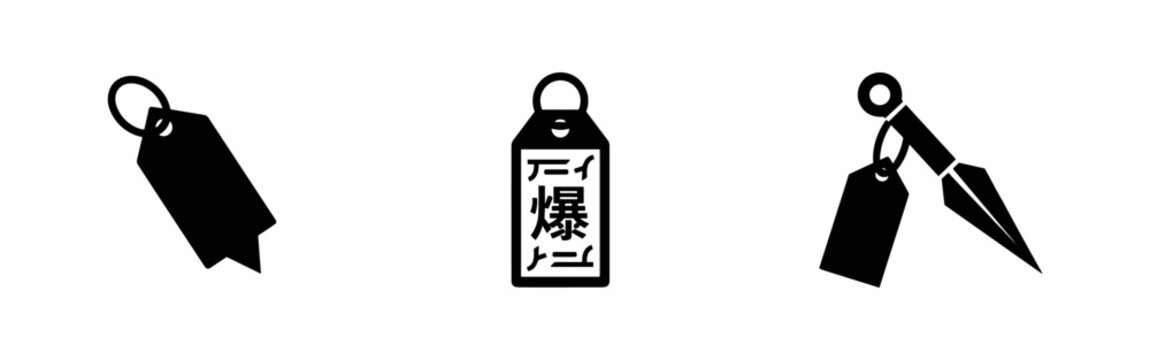 Tag and Kunai Icons Vector Set