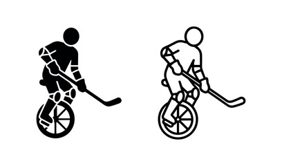 Unicycle Hockey Player Athlete Extreme Sport Icon © liubomir118809