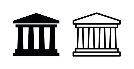 Fototapeta premium Bank Museum Building Icons