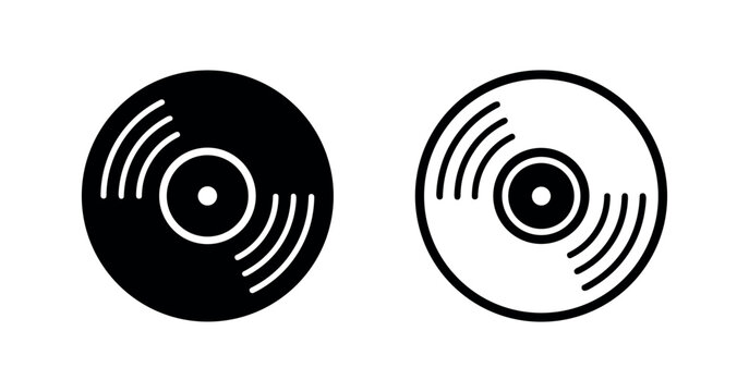 Vinyl record audio music disc icon