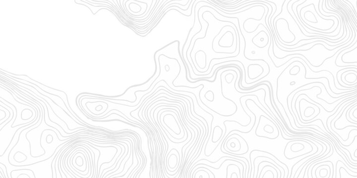 White topography map line geometric grid outline curve counter map wavy design. topography relief discovery area black spiral line space landscape texture background.