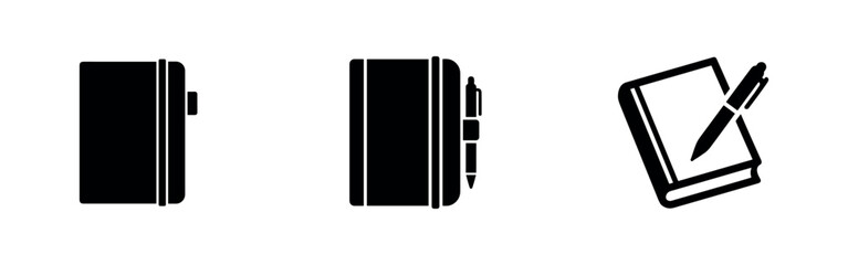 Fototapeta premium Notebook and Pen Icon Set